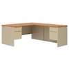 Hon Pedestal Desk, 30 in D X 66" W X 29.5" H, Harvest/Putty, Metal H38292L.C.L